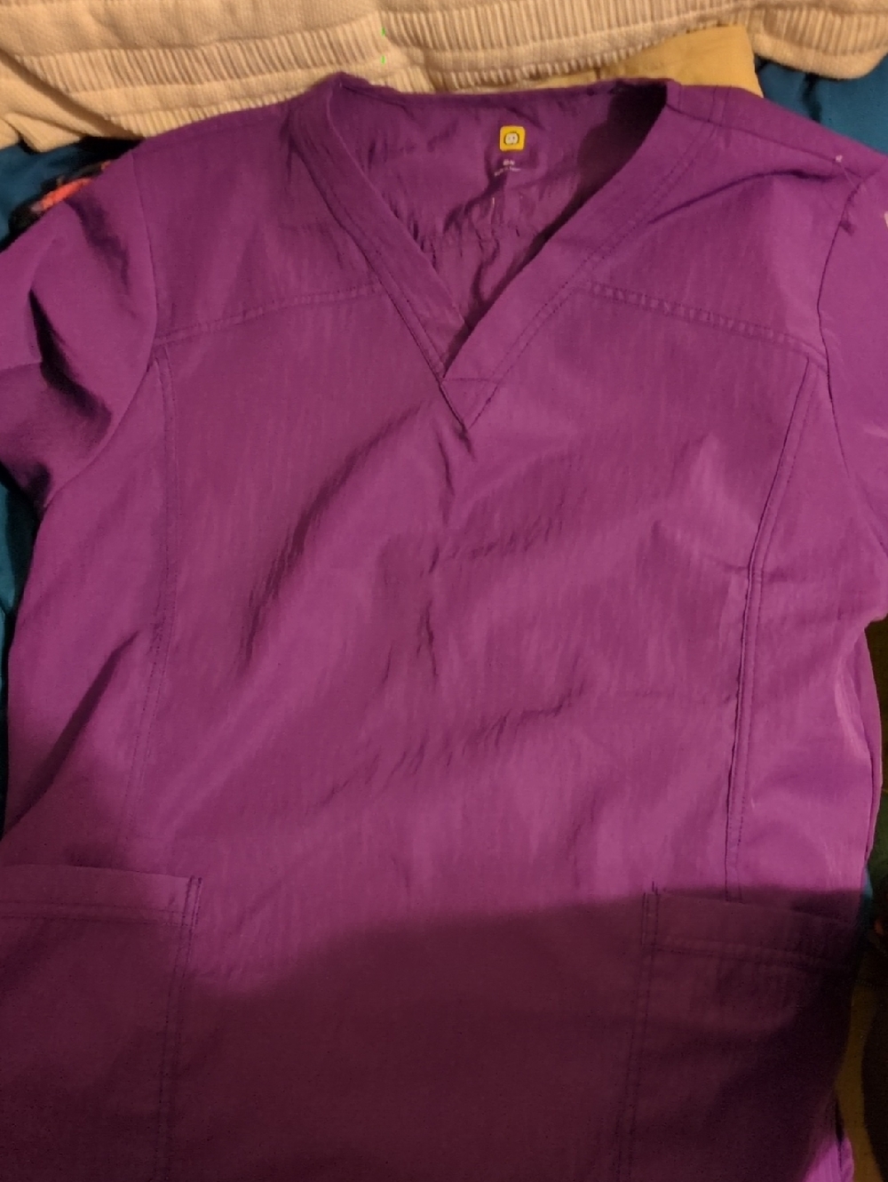 Women's Purple Medical Scrub V-Neck Women's Jersey Top